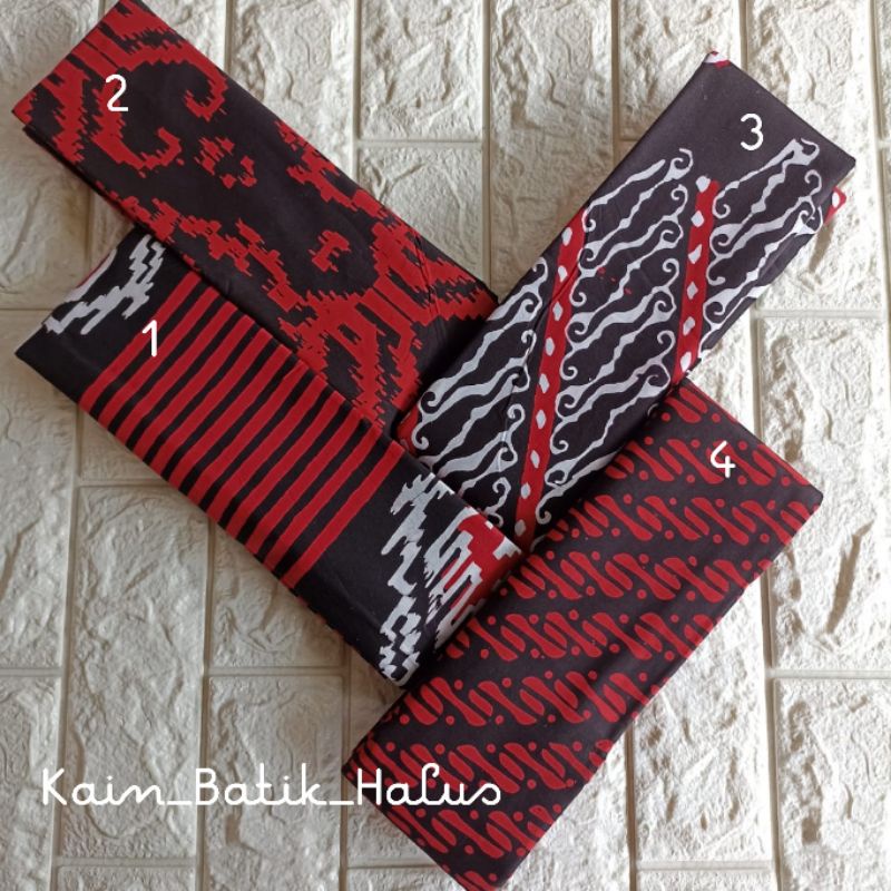 Jual Kain Batik Merah Hitam Bahan Batik Katun Kain Batik Cap Merah