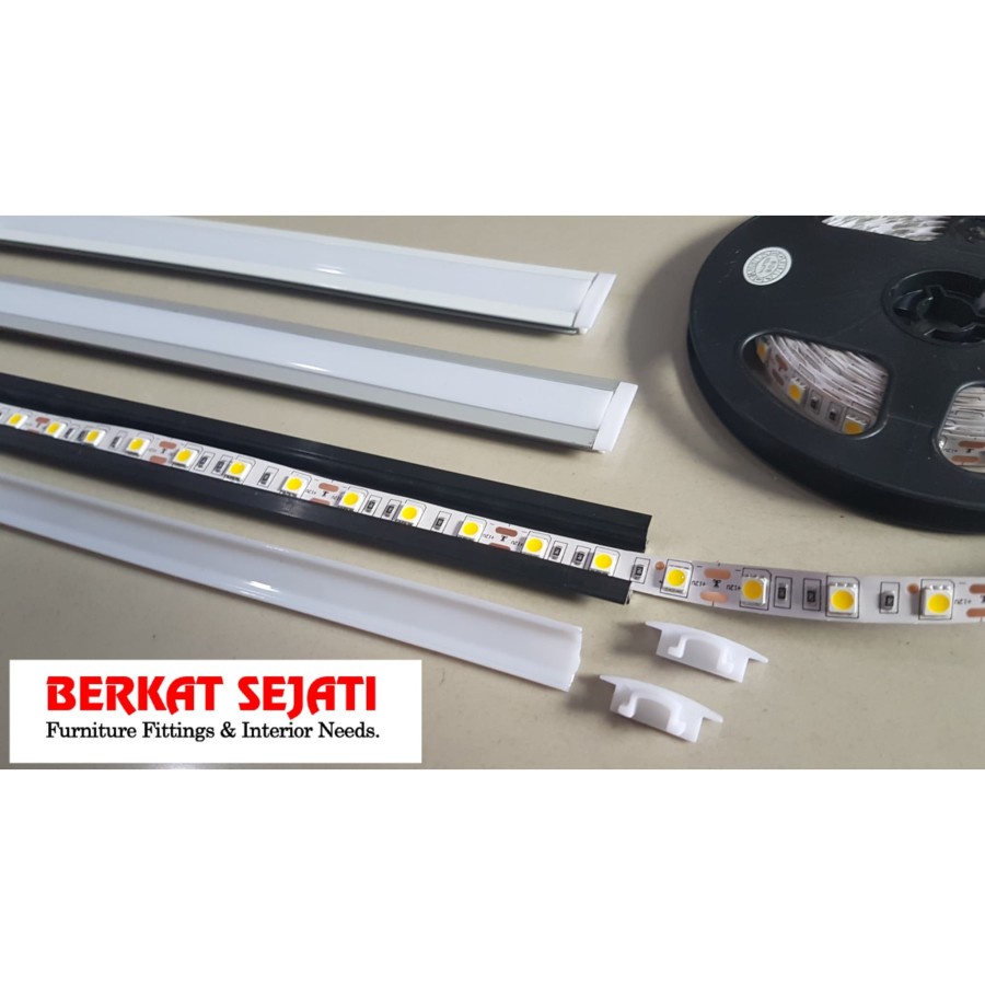 Jual List Rail Lis Rel Rumah Cover Casing Lampu LED Strip Aluminium ...