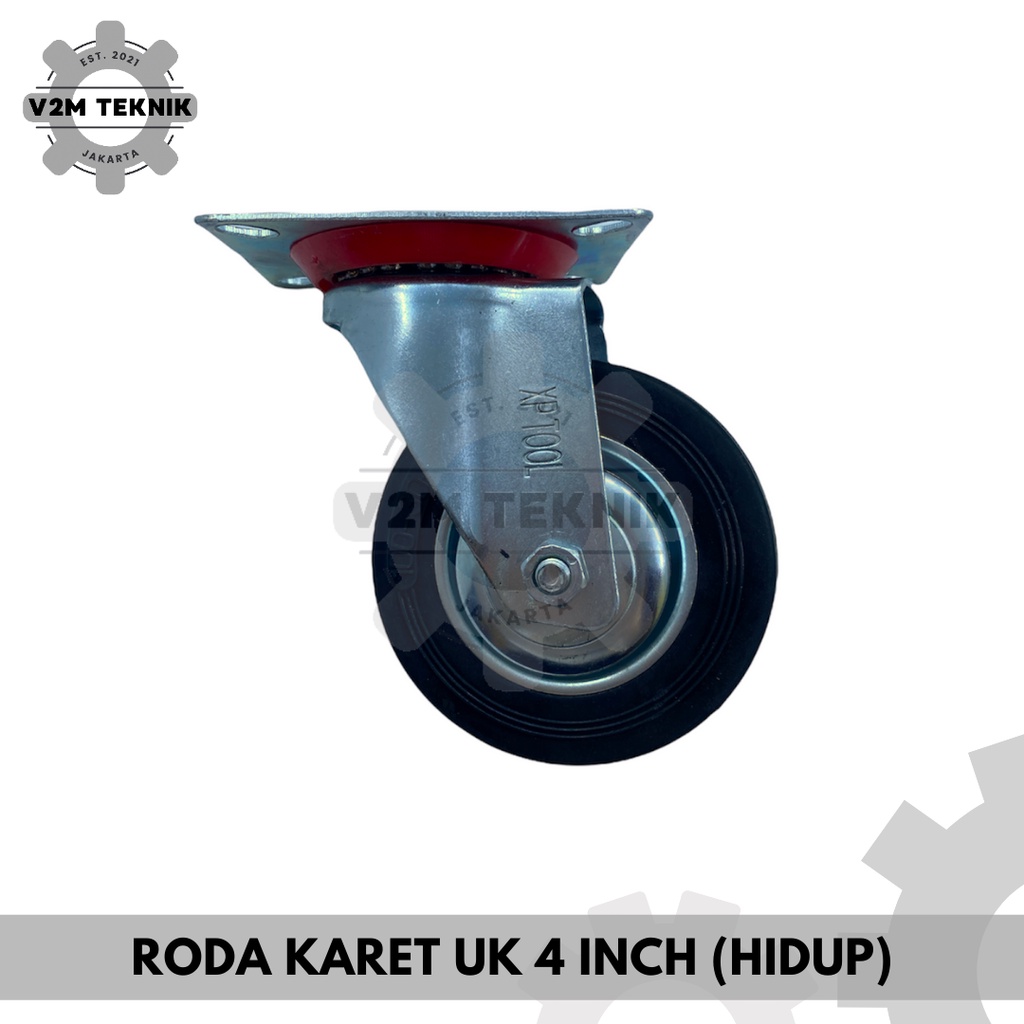 Jual Roda Karet 4 Inch Hidup / Roda Gepeng Trolley Etalase Hidup 4 ...