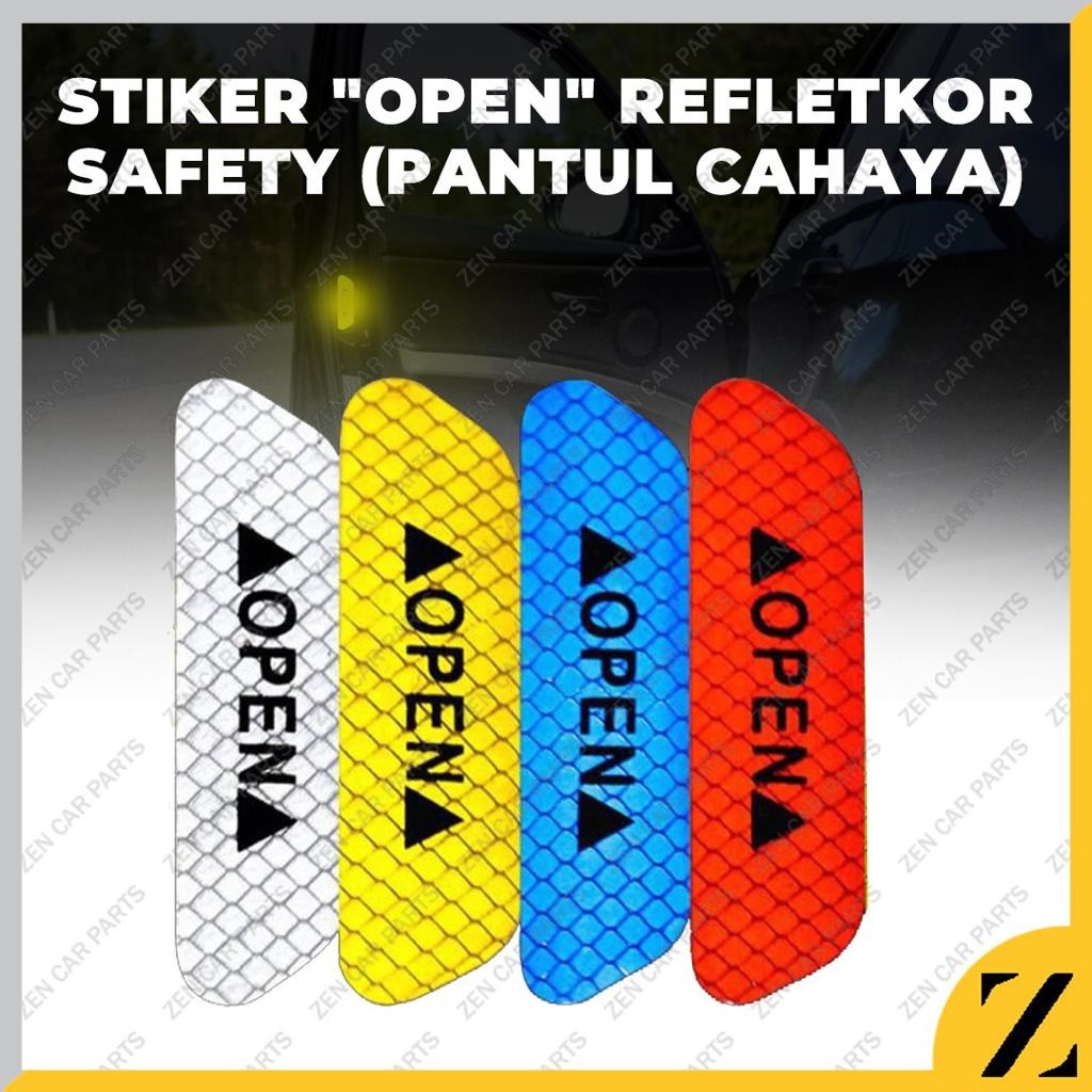 Jual Sticker Reflector Pintu Mobil Open Car Reflective Stiker Set Pcs Shopee Indonesia