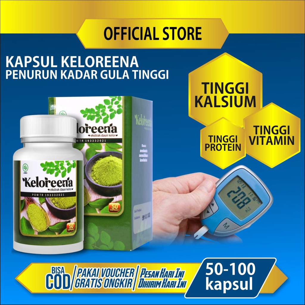 Jual Penurun Kadar Gula Darah Tinggi Obat Diabaetes Kapsul Keloreena