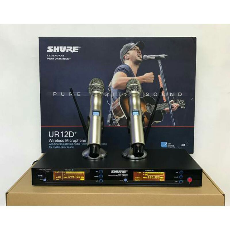 Jual Mic Wireless SHURE UR12D+ UR 12 D Plus Handle Terbaik Shopee