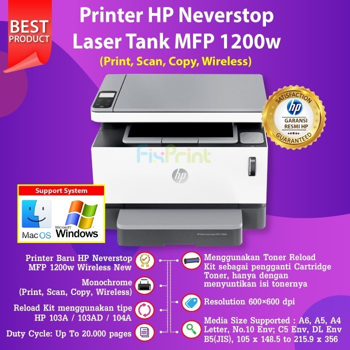 Jual Printer Hp Neverstop Laser Mfp 1200w Wifi Murah Shopee Indonesia