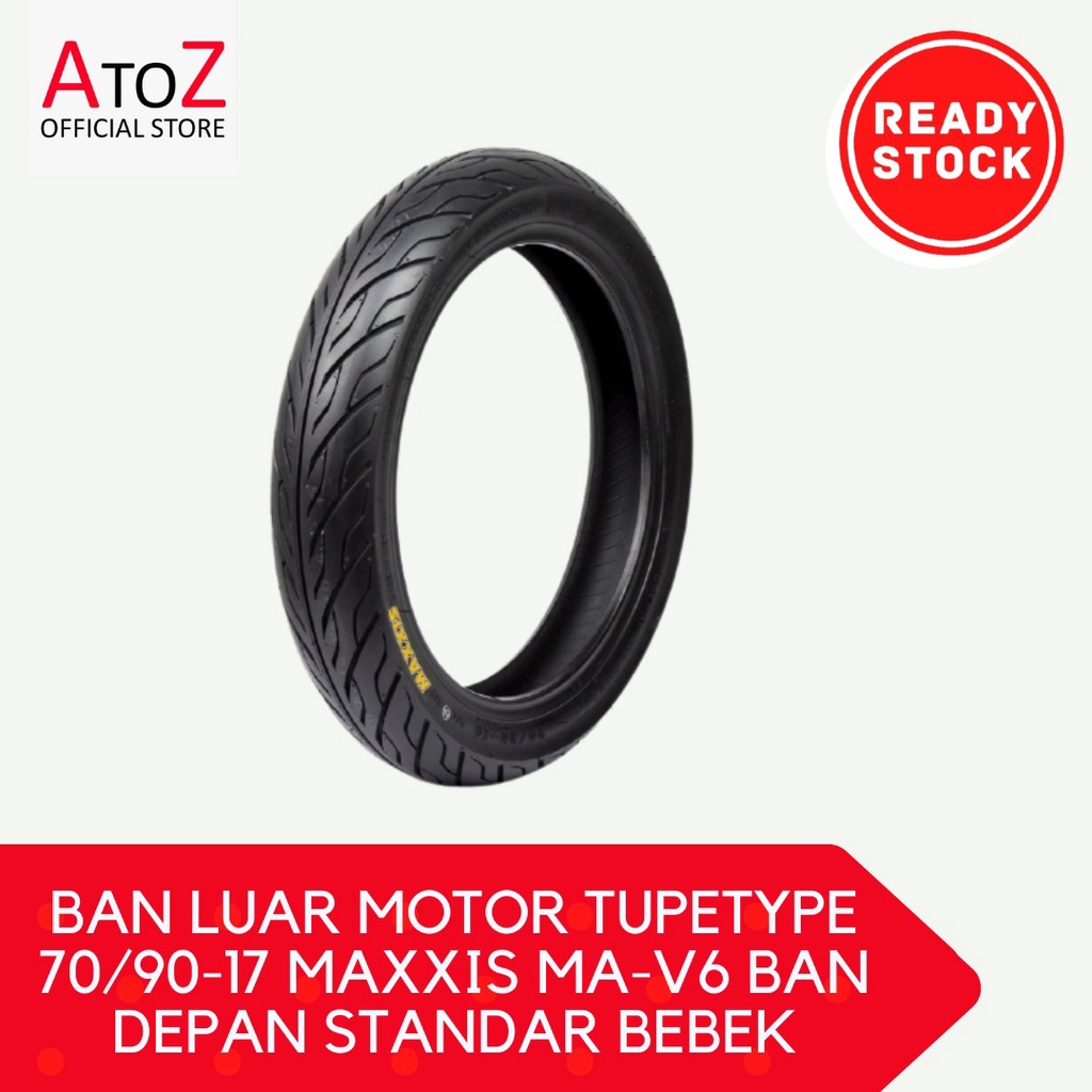 Jual BAN LUAR MOTOR TUPETYPE TUPE TYPE 70/90-17 MAXXIS MA-V6 UNTUK BAN ...