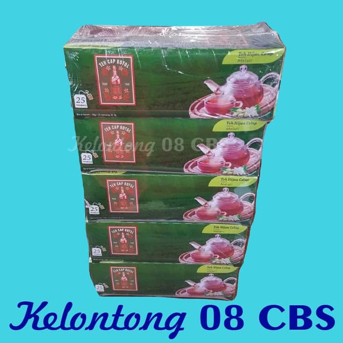 Jual Teh Celup Melati Teh Cap Botol Label Hijau Per Pak Isi 5 Box ...