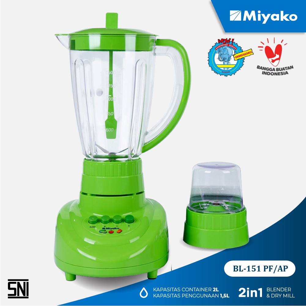 Jual Blender Miyako Bl 151 Pf Ap 2 Gelas Plastik Anti Pecah 15 Liter Shopee Indonesia 8072