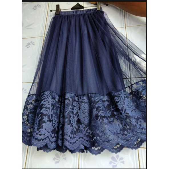 Jual Rok Tutu Tile Mix Brokat Renda Bawah Remaja Dewasa Warna Hitam ...