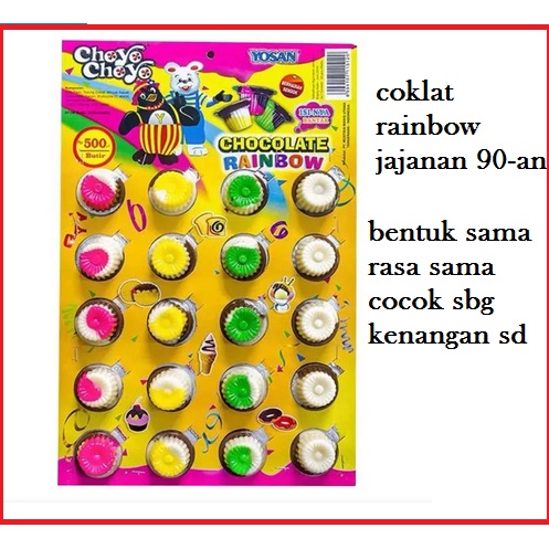 Jual Yosan Choyo-choyo Coklat Pelangi | Coklat jadul Legendaris teman