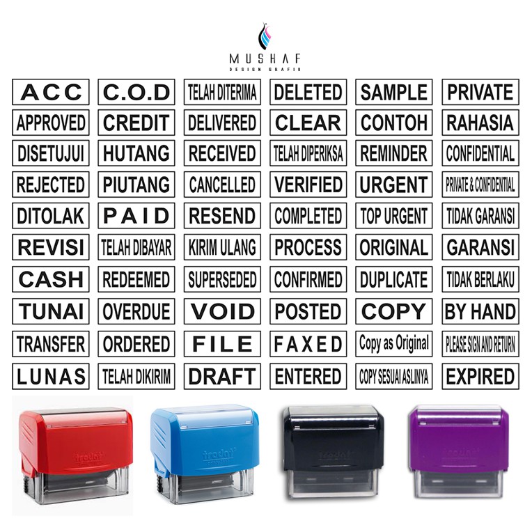 Jual Stempel Dokumen / Stempel PAID / Stempel RECEIVED / Stempel CREDIT