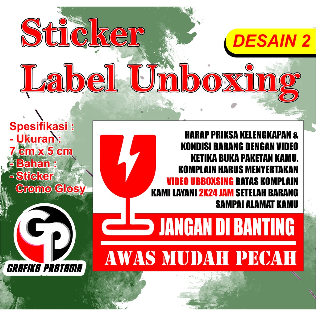 Jual Sticker Buka Paket Unboxing Fragile Stiker Label Pengiriman Olshop