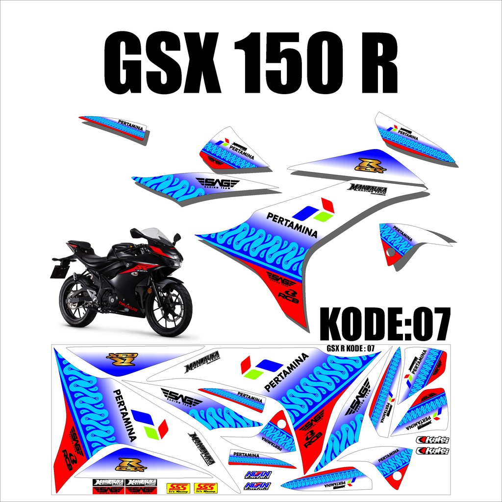 Jual (COD) Sticker Striping Lis Variasi GSX 150 R - GSX R Desain DM-07 ...