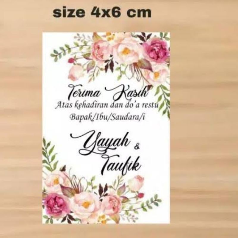 Jual ( isi 100 pcs) Kartu ucapan souvenir / Kartu Pengambilan Souvenir