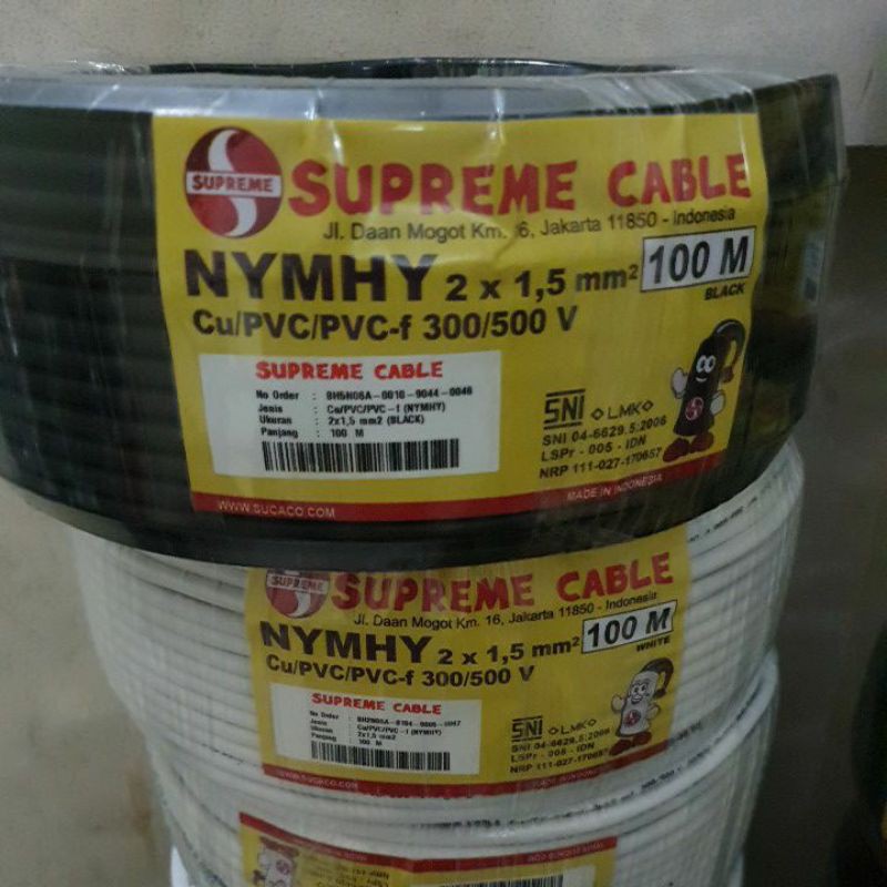 Jual Kabel Nyyhy Nymhy Nyy Nym Hy 2x1 5 Serabut Supreme 1 Roll 100m