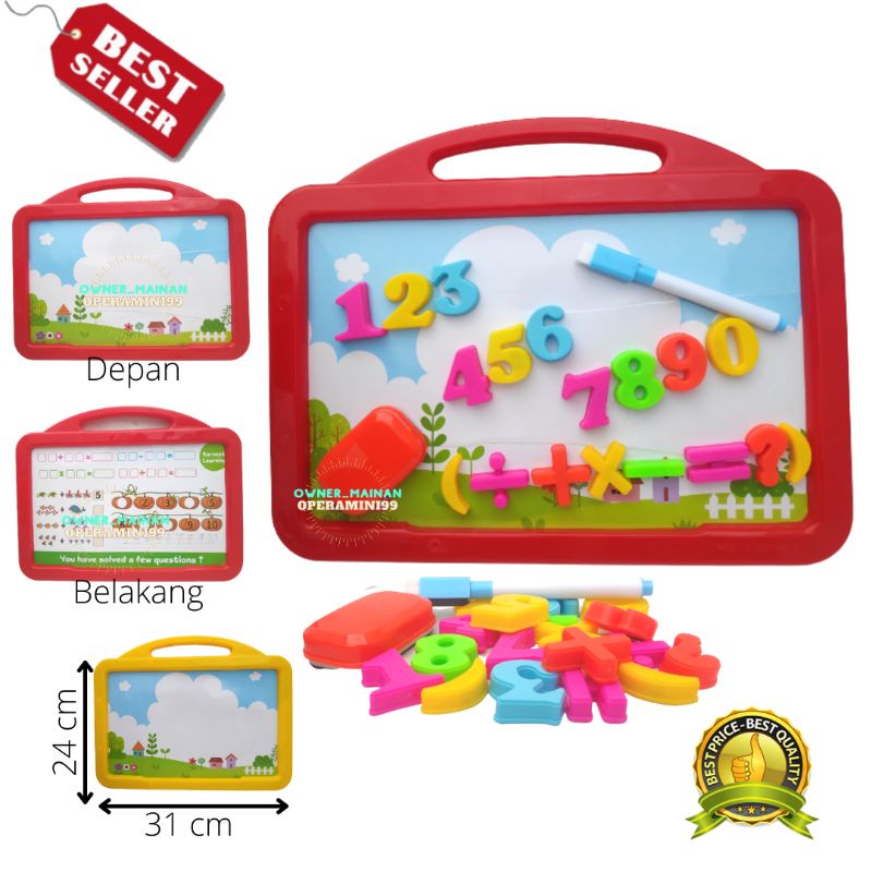 Jual Mainan Edukatif Angka Huruf Magnet Game Belajar Berhitung ...