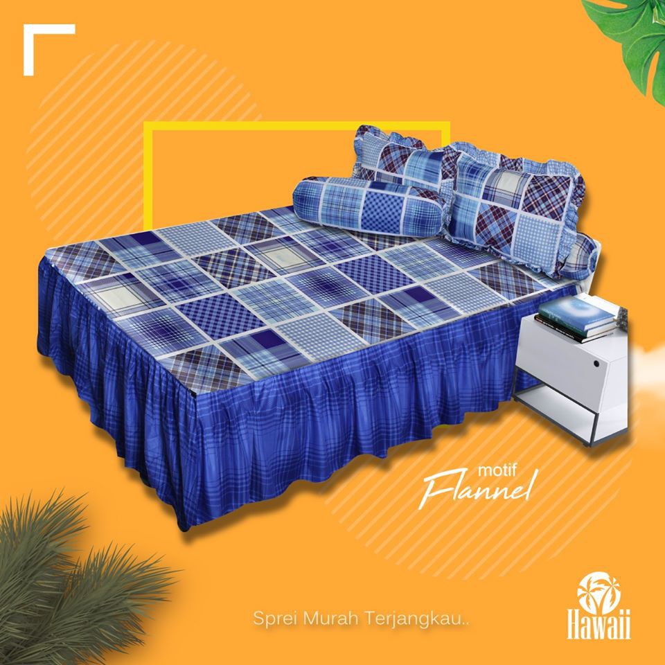 Jual Sprei Rumbai Hawaii Flannel - Ukuran 180x200 / Sprei Murah / Sprei ...