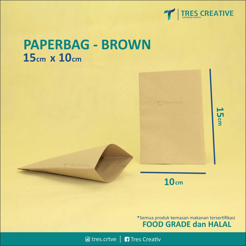 Jual Kantong Kertas Coklat Flat / Packaging Makanan Food Grade / Kertas ...