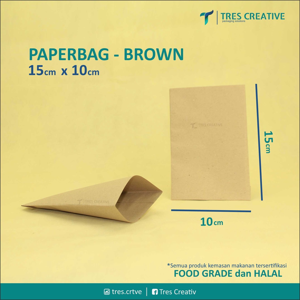 Jual Kantong Kertas Coklat Flat Packaging Makanan Food Grade Kertas Roti Bungkus Roti