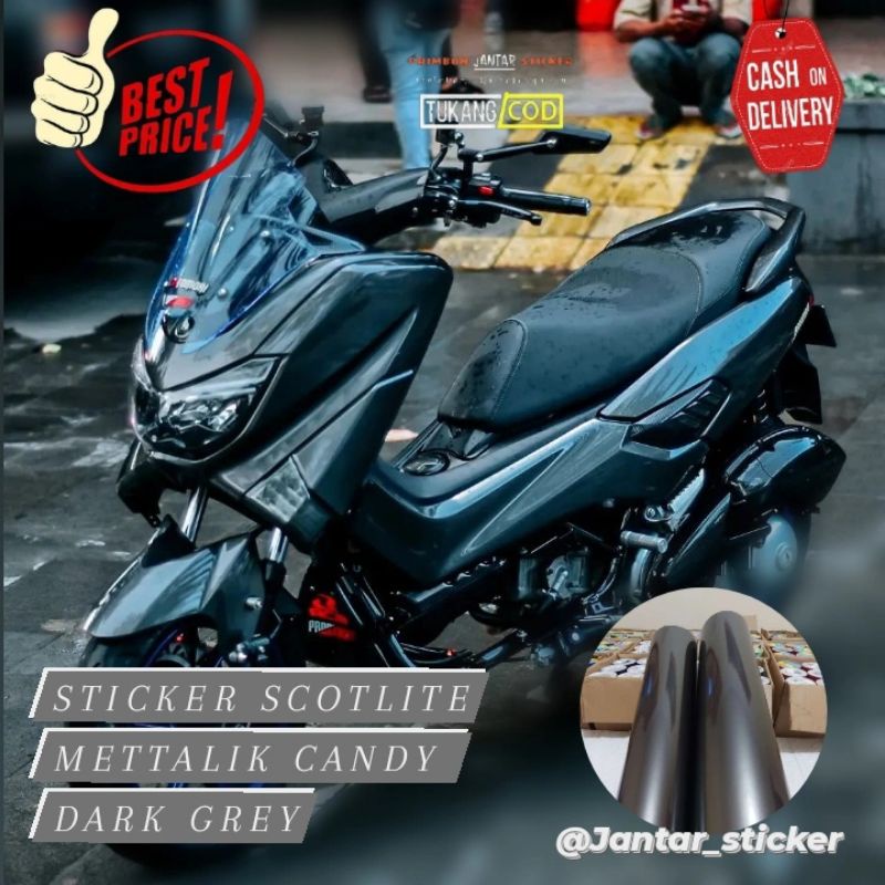 Jual Sticker Scotlite Dark Grey Mettalik Candy Skotlet Motor Nmax