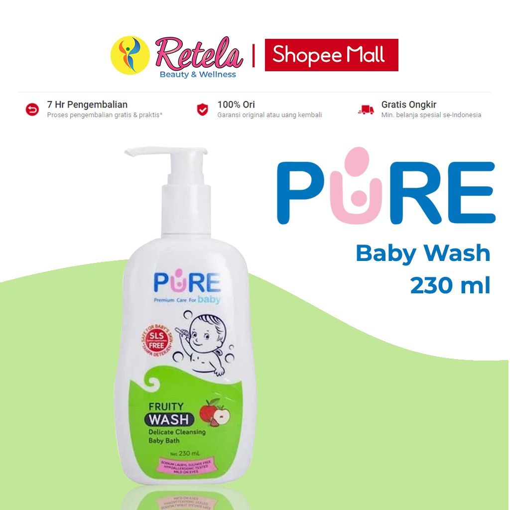 Jual Pure Baby Wash 2 In 1 Fruity 230ml / Shampo / Sabun Cair / Sabun ...