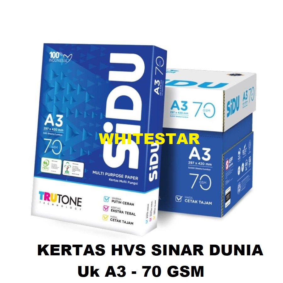 Jual Kertas Hvs Sinar Dunia A3 70 Gsm Sidu Shopee Indonesia