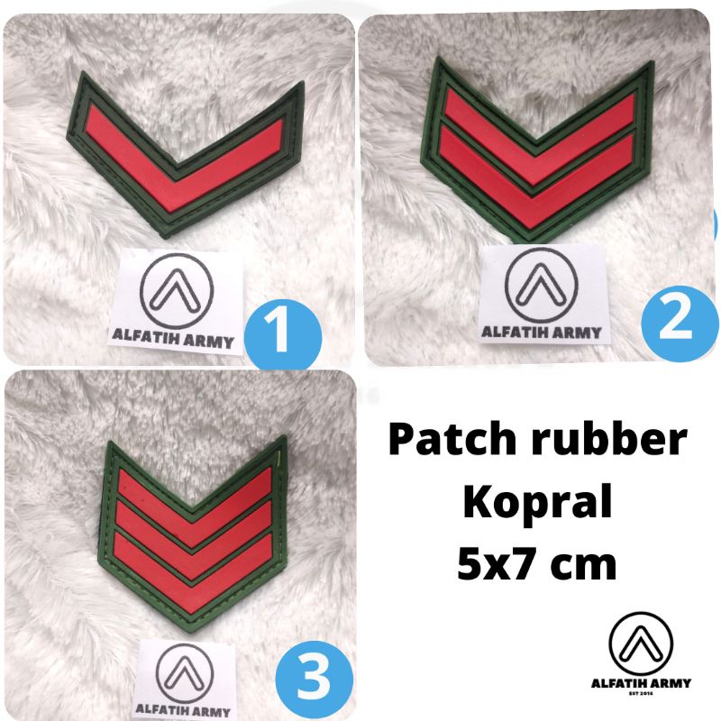 Jual Alfatih Army Patch Rubber Pangkat Kopral Kopda Koptu Kopka V1 V2 ...