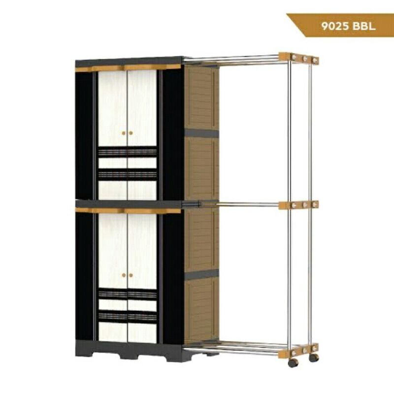 Jual CARGO - Lemari Plastik Naiba Closet plus rak gantung besi 9025 ...