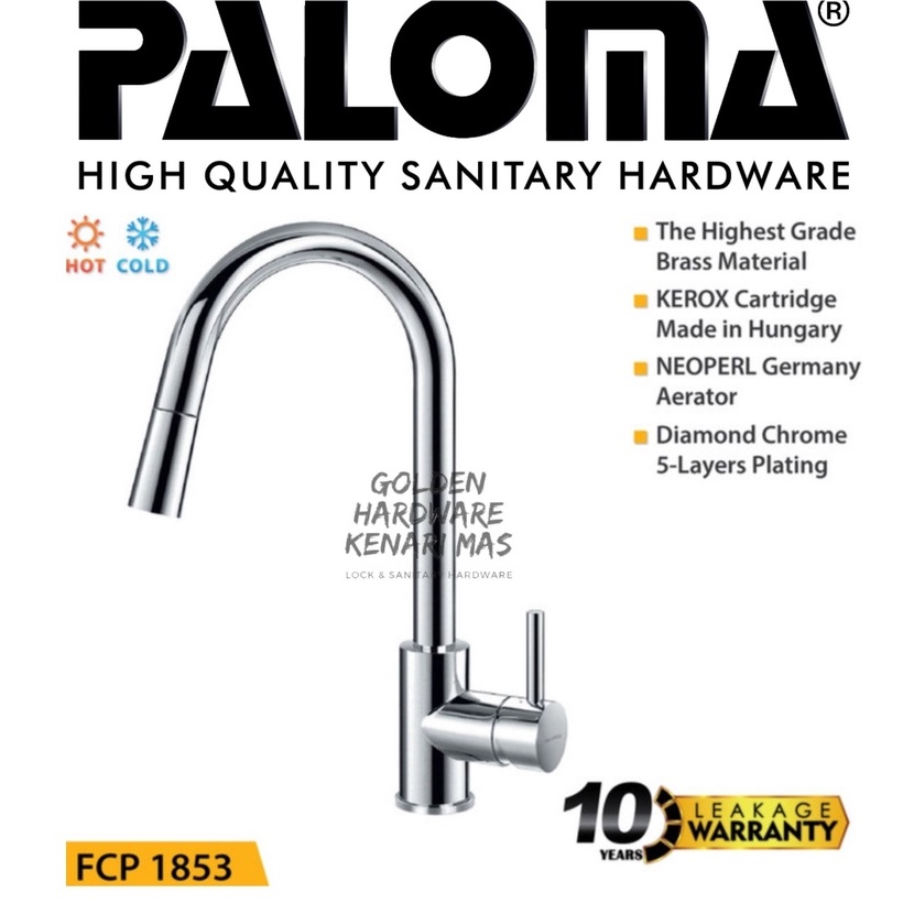 Jual PALOMA FCP 1853 KERAN WASTAFEL KRAN AIR PANAS DINGIN SINK DAPUR ...