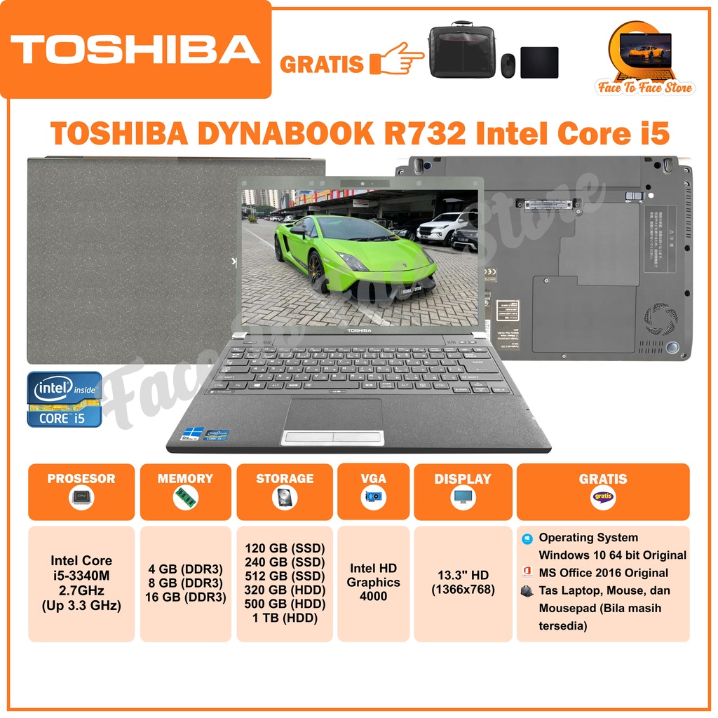 Jual Laptop Terlaris.Toshiba Dynabook R732.Intel Core i5