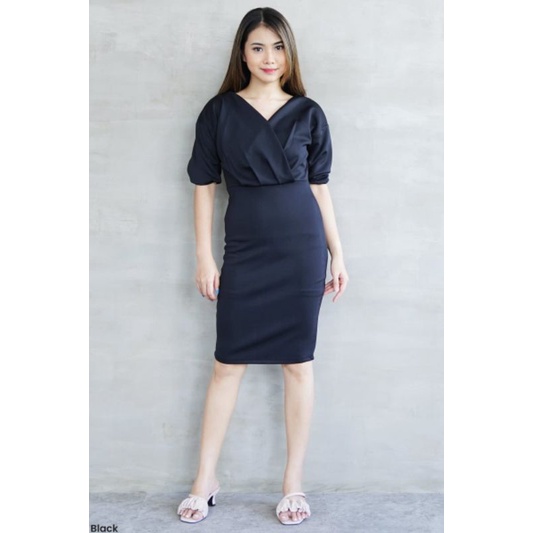 Jual Dress Scuba /Dress Kerja warna putih /Dress kerja Hitam Shopee