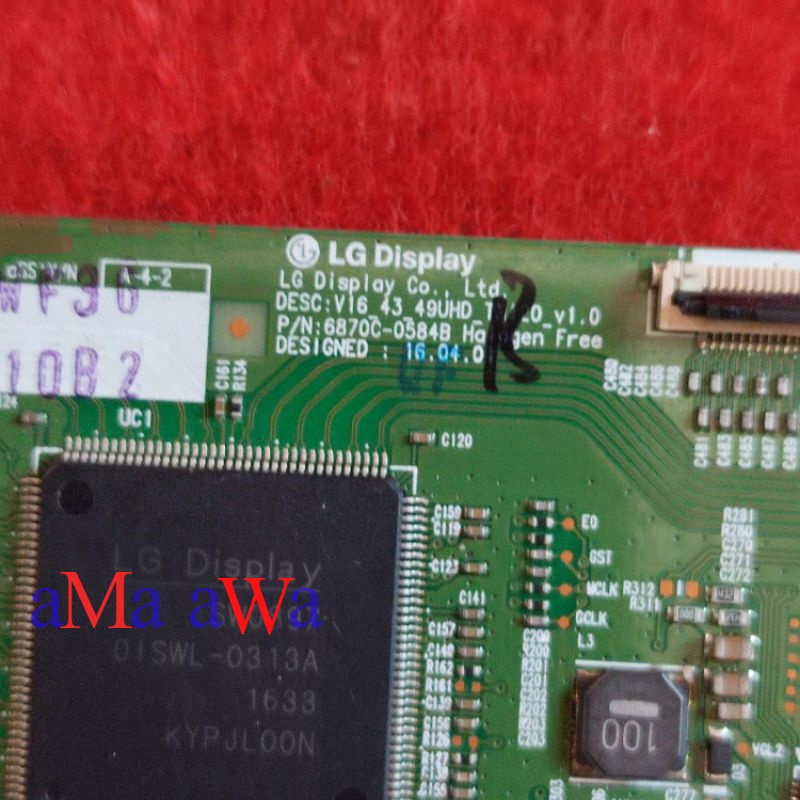 Jual T con Tcon Ticon board logic papan panel display tv led LG 43UH610 ...