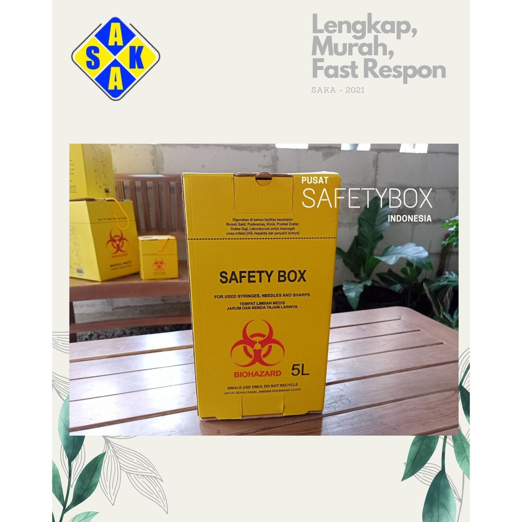Jual Safety Box Medis 5L/ Biohazard/ Tempat Sampah Medis/ Tempat Sampah ...
