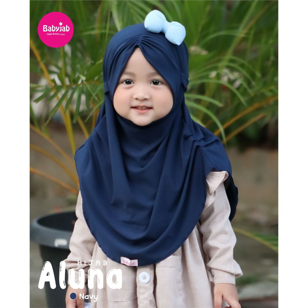 Jual Jilbab Anak Bayi Perempuan Babyjab Kerudung Anak Aluna Navy ( Biru ...