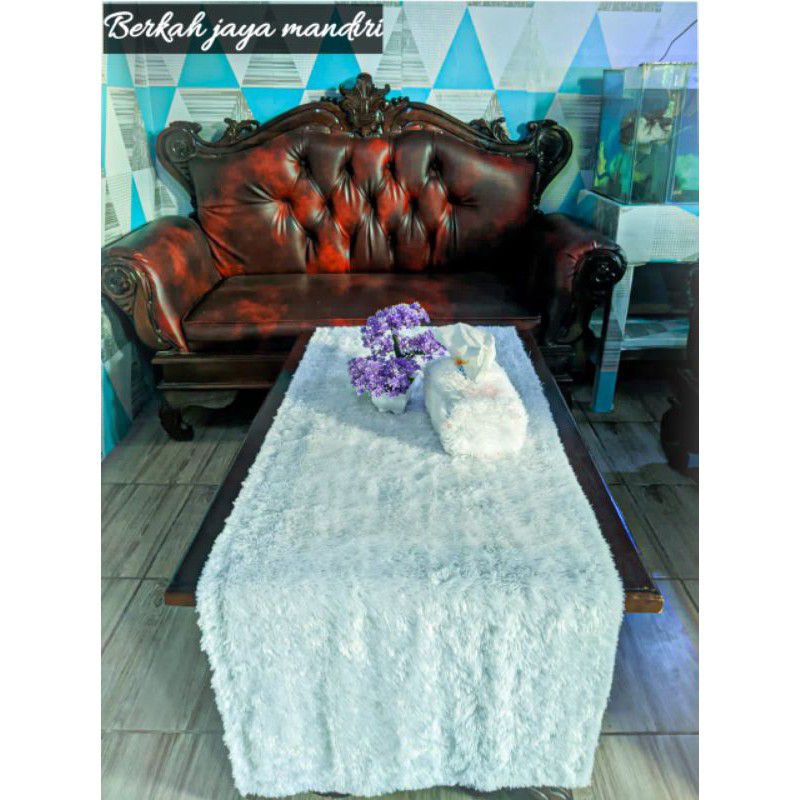 Jual taplak meja bulu raspur P150cm x L50cm | Shopee Indonesia