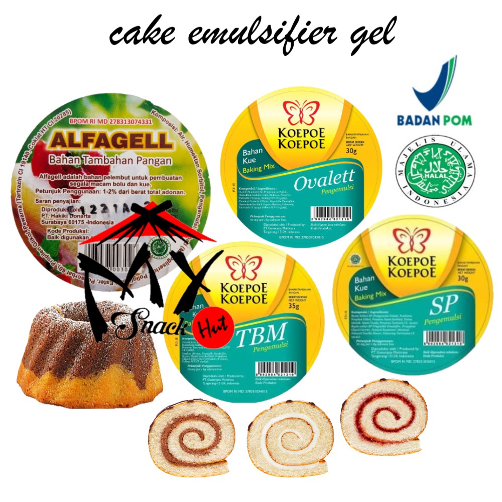 Jual Cake Emulsifier Sponge Roll Bolu Kukus Gel Alfagell Kupu Koepoe Sp Sontan Ovalet Tbm