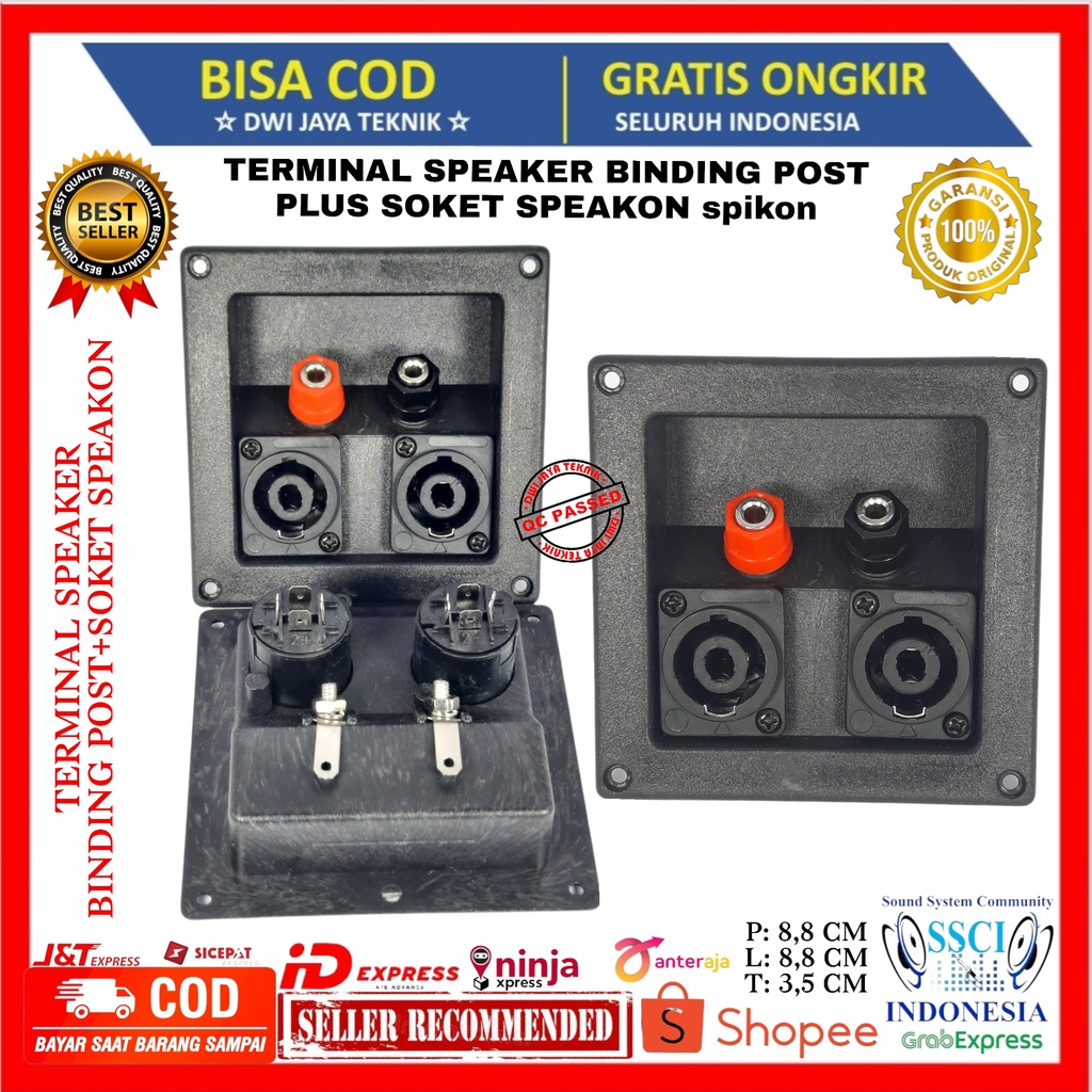 Jual TERMINAL SPEAKER BINDING POST PLUS SOKET SPEAKON spikon Shopee