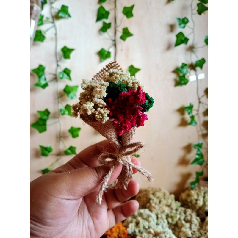 Jual Bunga Kering/Mini Bouquet Rustic/Souvenir | Shopee Indonesia