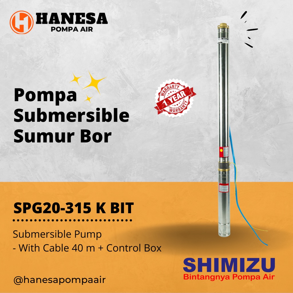 Jual Pompa Celup Sumur Bor (Borehole Pump) Shimizu SPG20-315K BIT (1/2 ...