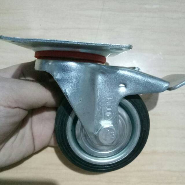 Jual PCS Roda troli ON OFF roda etalase 3 inch karet roda lemari roda ...