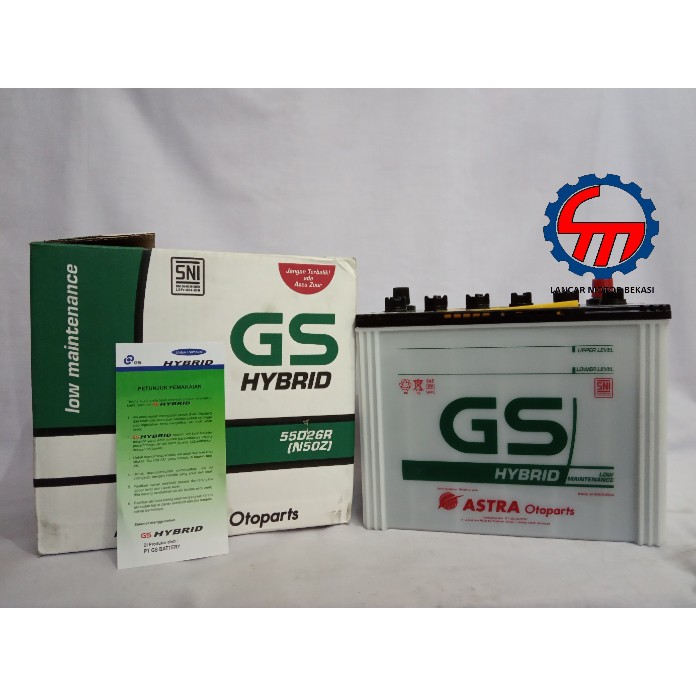 Jual Aki accu Basah Gs Astra Hybrid N50Z 60Ah Hino Dutro Kijang Grand