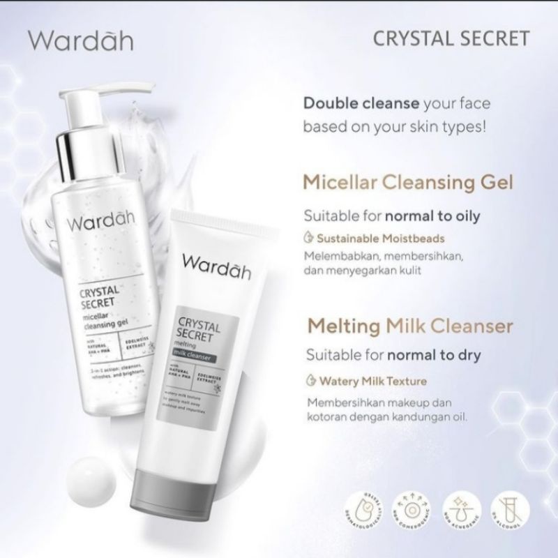 Jual Cristal Secret Micellar Cleansing Gel 95ML dan Melting Milk