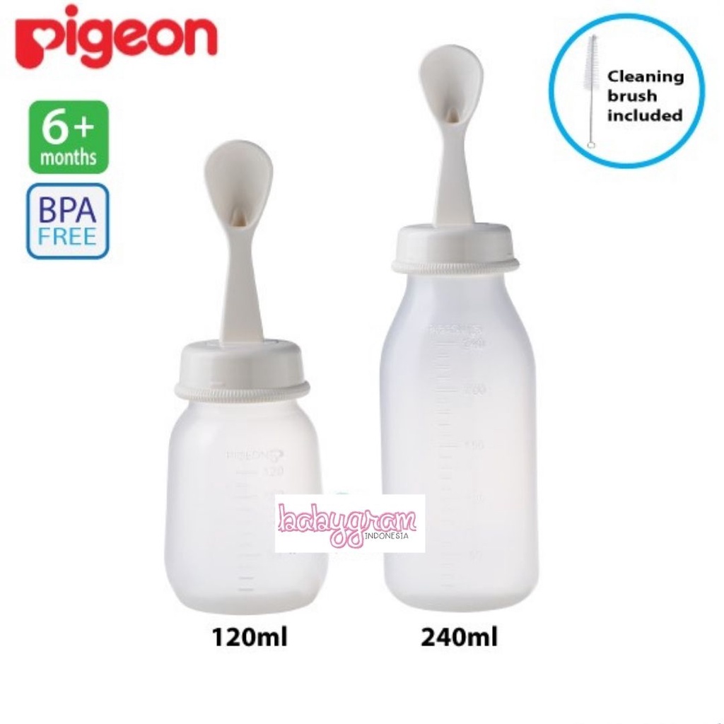 Jual PIGEON Weaning Bottle With Spoon Food Feeder 120ml / 240 ml Botol