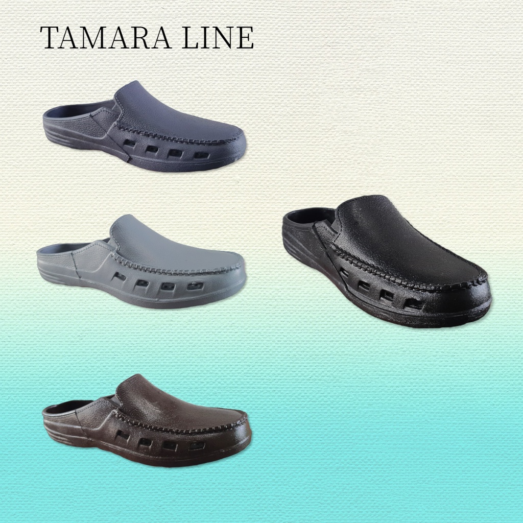 Jual Tamara Line Sandal Selop Karet Pria Dewasa Terbaru Kekinian Remaja Sendal Slop Cowok Casual 