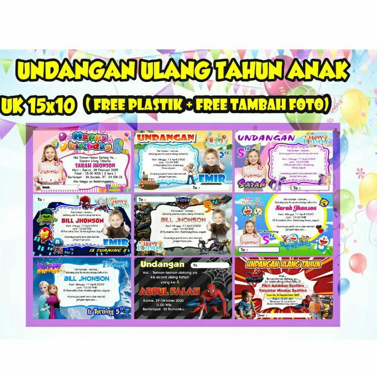 Jual UNDANGAN ULANG TAHUN ANAK KEREN !!! | Shopee Indonesia