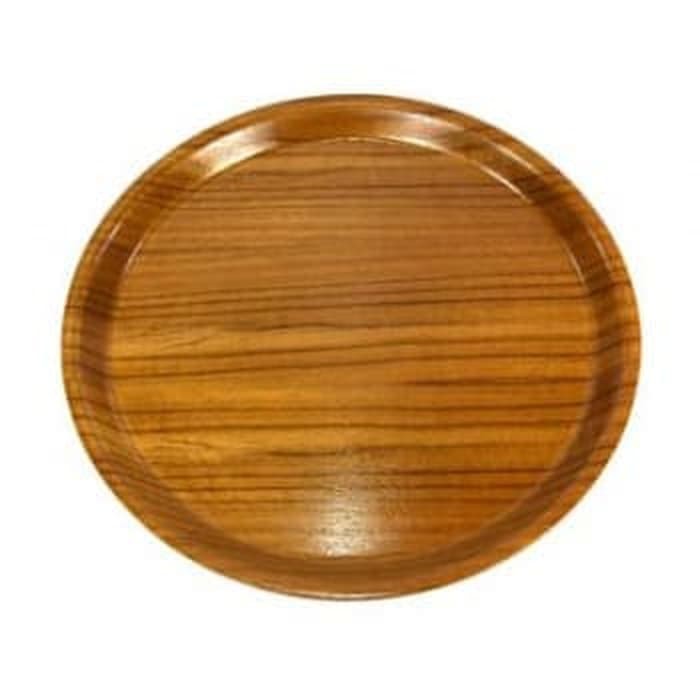 Jual Nampan Kayu Bulat Cm Baki Kayu Bulat Wooden Tray Shopee Indonesia