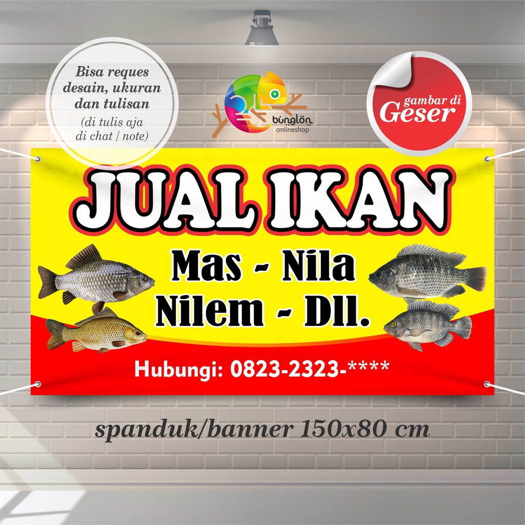 Jual Spanduk Banner Jual Beli Ikan Segar Shopee Indonesia