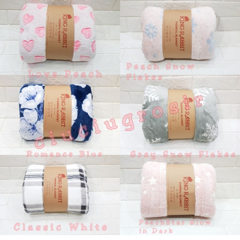 Jual King Rabbit Thermal Blanket Fleece Uk 150×200 Selimut Bulu Bedcover  Kingrabbit | Shopee Indonesia