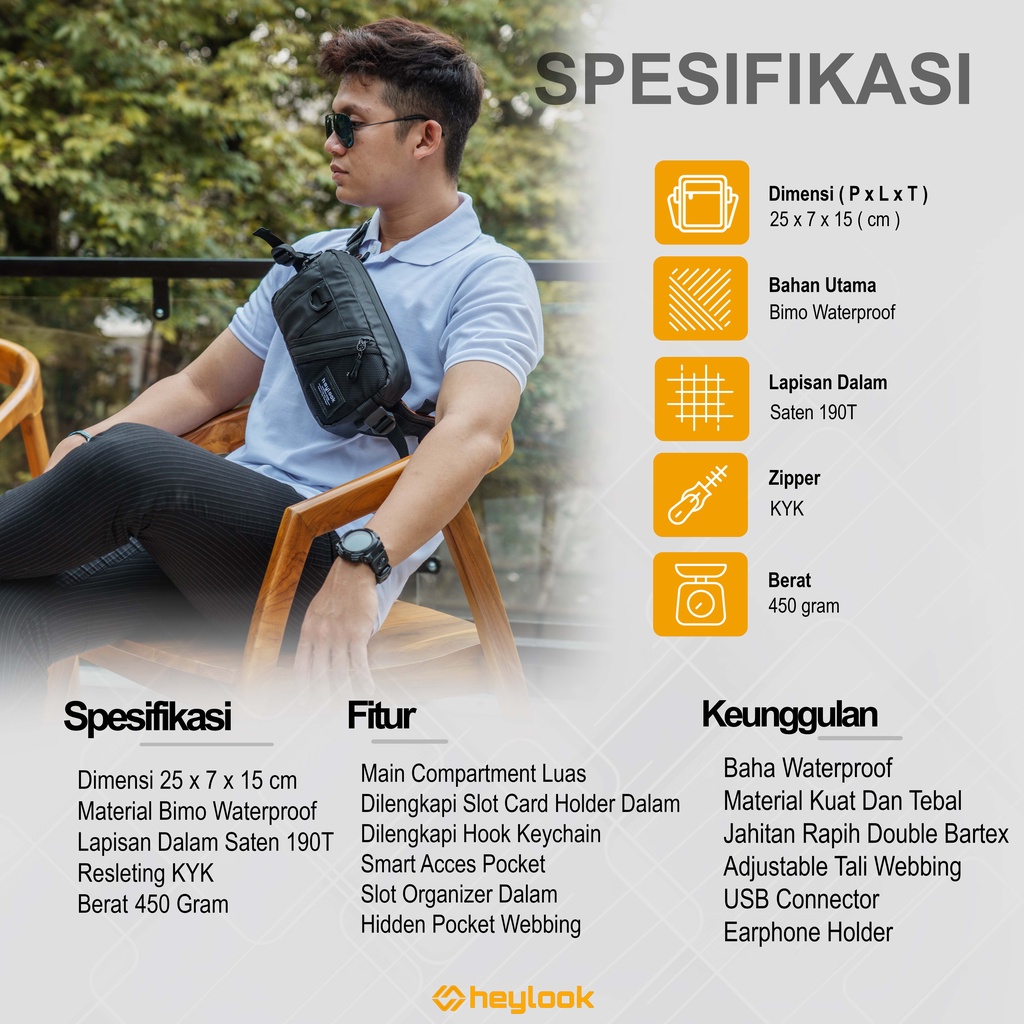 Jual Heylook HEYLOOK Official - Tas Selempang Pria Terbaru Waist