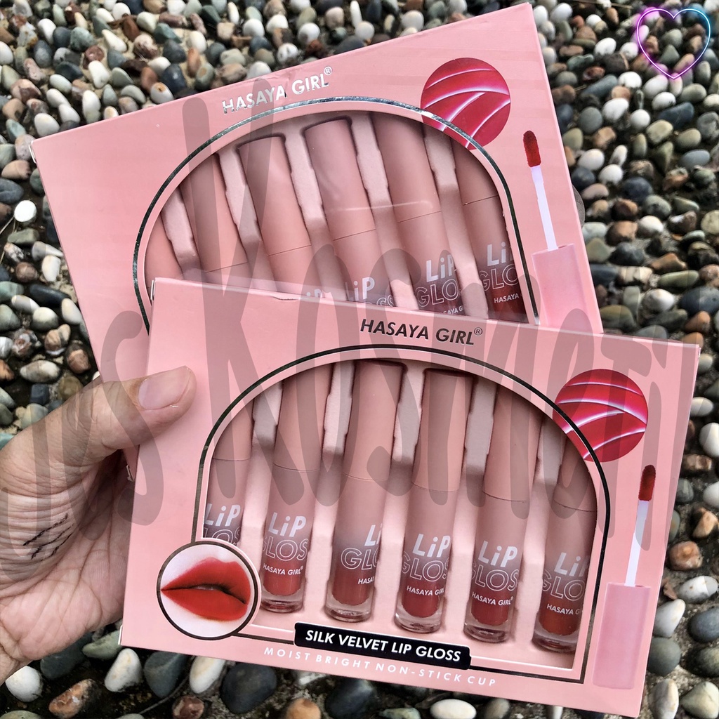 Jual Hasaya Girl LipGloss Silk Velvet Lip Gloss 1 Set isi 6 Pcs
