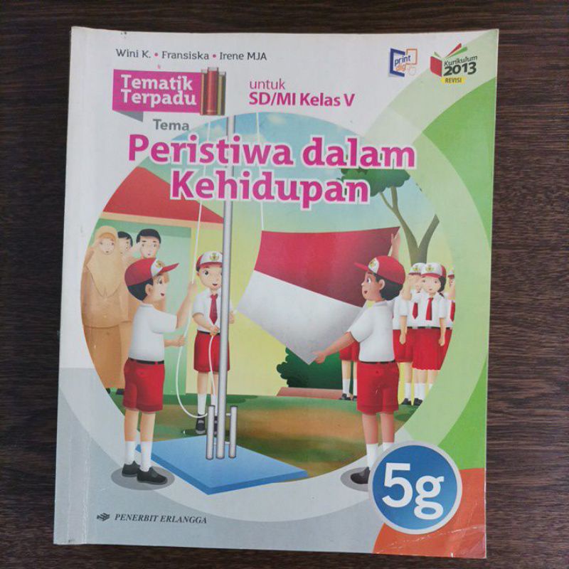 Jual Tematik Terpadu Erlangga kelas 5 seri 5g | Shopee Indonesia