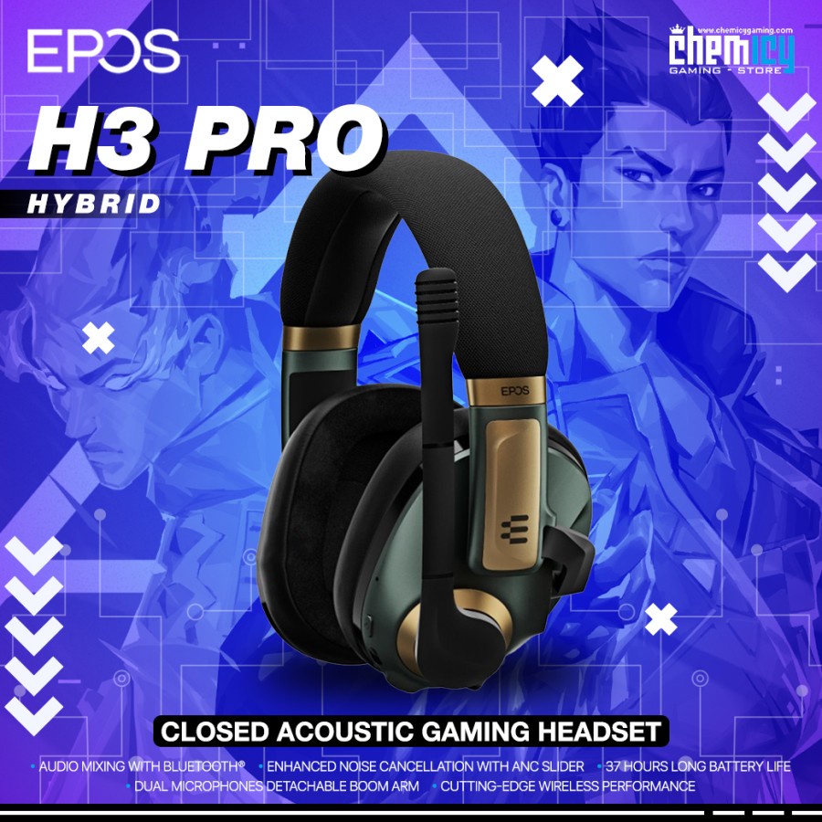 Jual EPOS H3 Pro Hybrid Green Closed Acoustic Bluetooth Gaming Headset ...